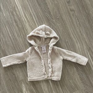 Tommy Bahama Cream Knit Baby Hooded Cardigan